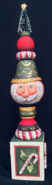 Peppermint Santa Topiary